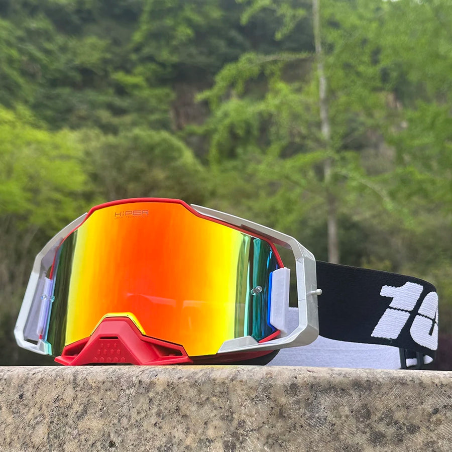 Masque MX Pro — Orange / blanc / verre miroir orange
