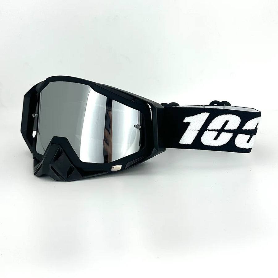 Masque MX — Noir / verre miroir argent