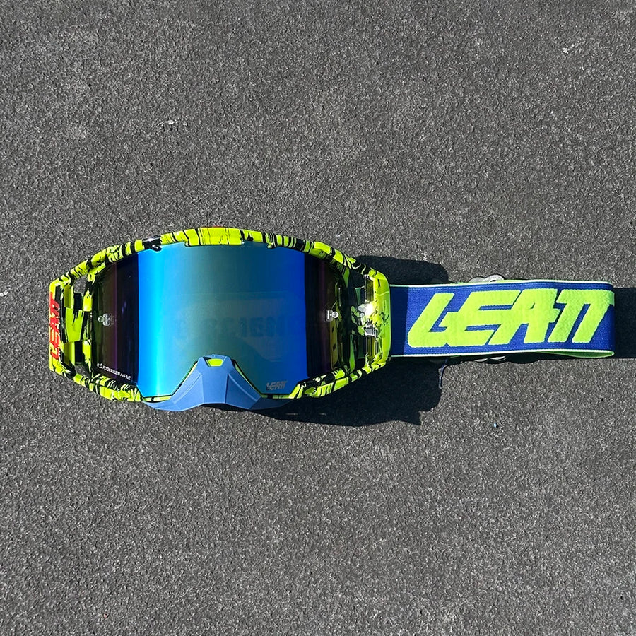 Pack Vision — Jaune fluo / noir camo / verre miroir bleu