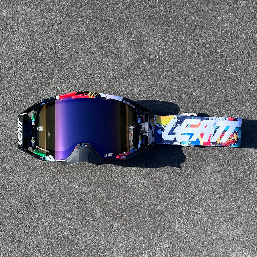 Pack Vision — Noir camo multicolore / verre miroir violet-bleu