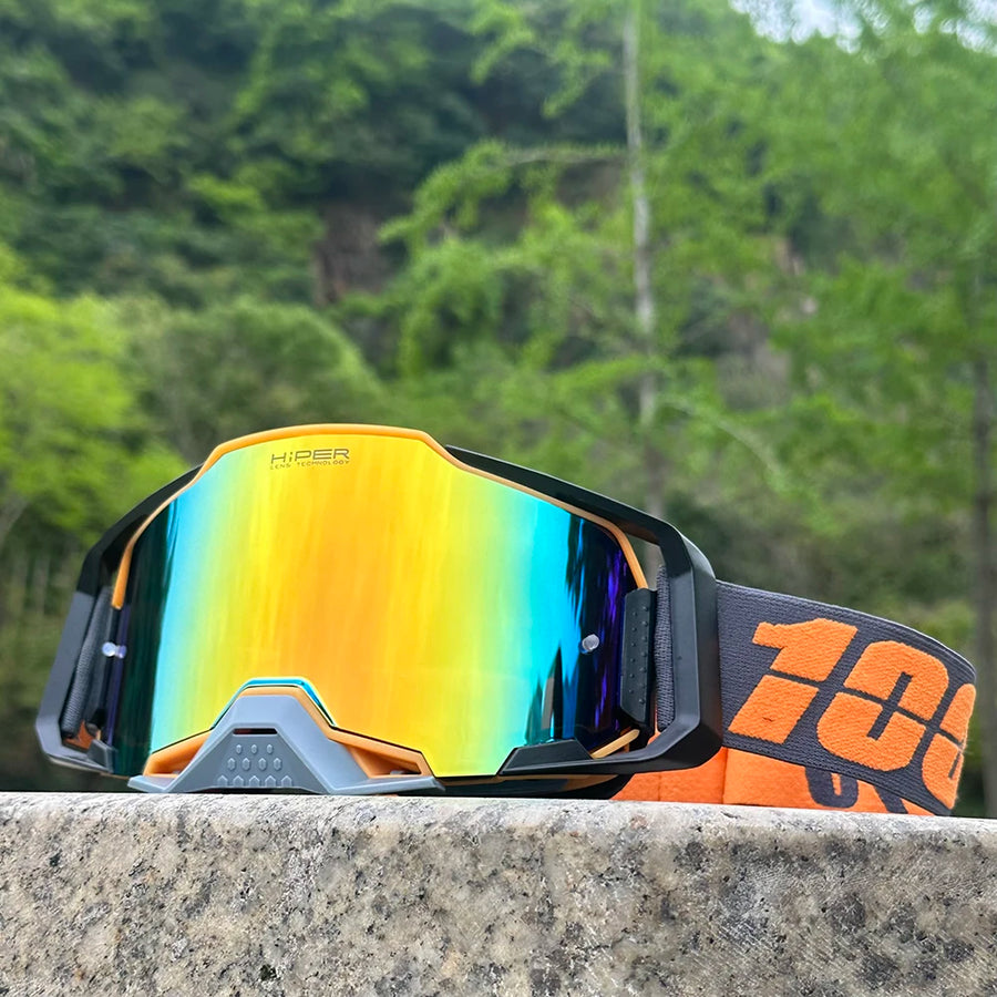 Masque MX Pro — Noir / gris / verre miroir rouge-orange
