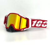 Pack Masque + Gants — Rouge / blanc / verre miroir rouge