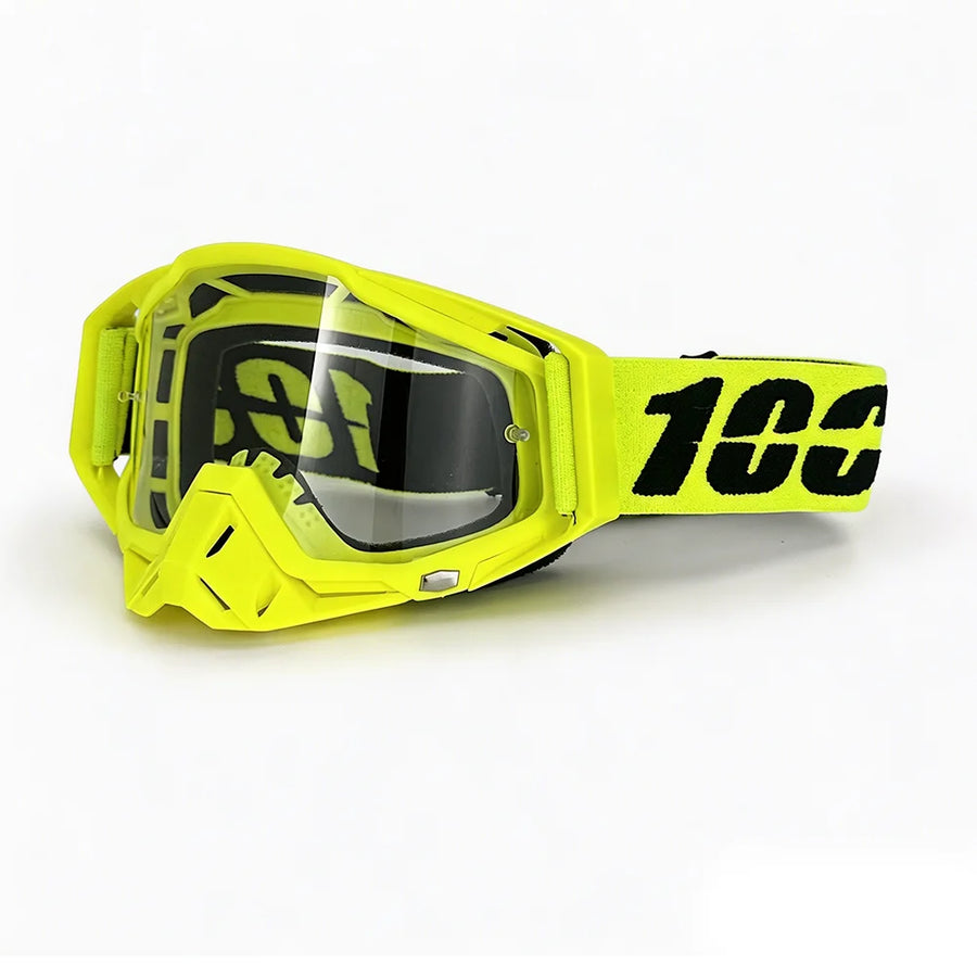 Pack Masque + Gants — Jaune fluo / verre transparent
