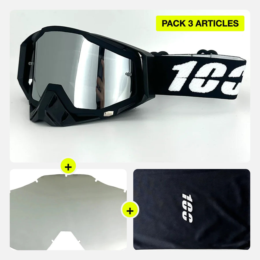 Pack Piste — Masque MX + verre de rechange + pochette